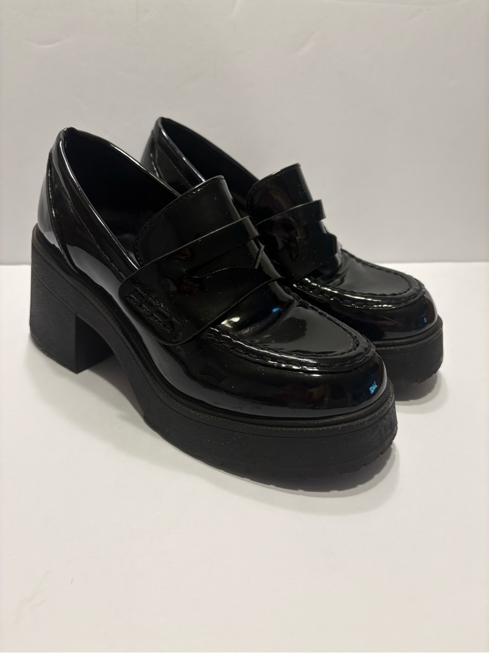 Vintage 90’s Y2K Soda Chunky Black Platform Heels Size 8.5 Goth New